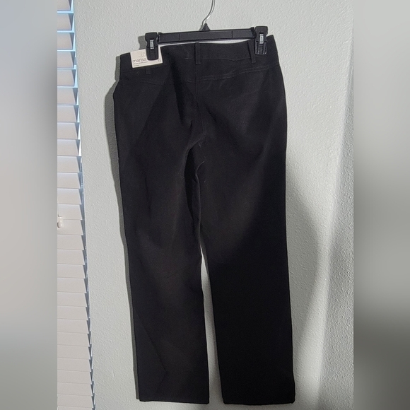 LOFT Black Suede Marisa Cotton Mod Rise bootleg  pants.. size 6 - Picture 4 of 7